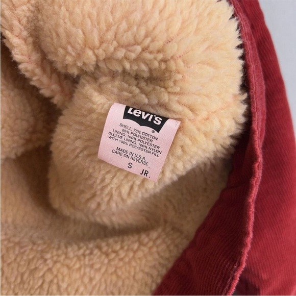 Levis Jacket Juniors Small Corduroy Sherpa Lined Trucker Western Retro
USA Red - Picture 6 of 11